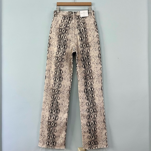 Zara | Jeans | Nwt Zara The 9s Wide Leg High Rise White Snake Print ...